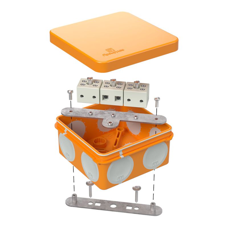 Коробка огнестойкая ОП двухкомпонентн. 60-0210-FR6.0-6 Е15-Е120 80х80х40 Промрукав 60-0210-FR6.0-6