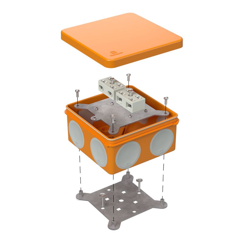 Коробка огнестойкая ОП двухкомпонентн. 60-0300-FR6.0-4-4-Р Е15-Е60 100х100х50 Промрукав 60-0300-FR6.0-4-4-Р