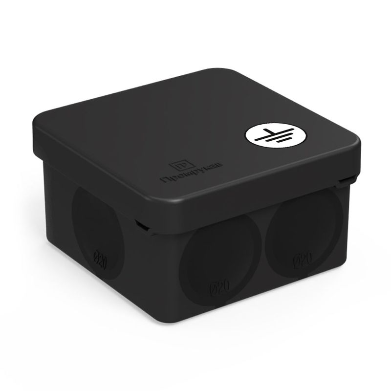 Коробка уравнивания потенциалов ОП 60-0200-9005-У для прямого монтажа двухкомпонентн. безгалогенная (HF) 70х70х40 черн. Промрукав 60-0200-9005-У