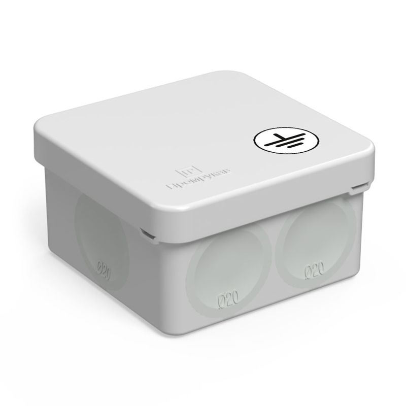 Коробка уравнивания потенциалов ОП 60-0200-У для прямого монтажа двухкомпонентн. безгалогенная (HF) 70х70х40 Промрукав 60-0200-У