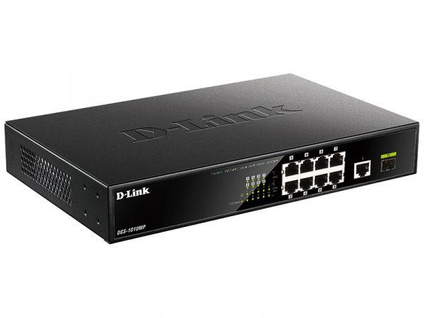 Коммутатор неуправляемый DGS-1010MP/A1A 9G 1SFP 8PoE 125W D-Link 1641225