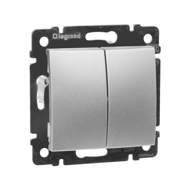 Переключатель проходной 2-кл. СП Valena 10А IP31 250В механизм алюм. (уп.10шт) IEK 770108