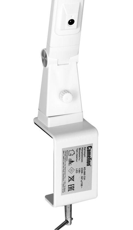 Светильник светодиодный KD-860 C01 LED наст.на струбц. 13Вт 230В 850лм сенс.рег.ярк и цвет.темп. бел. Camelion 13895