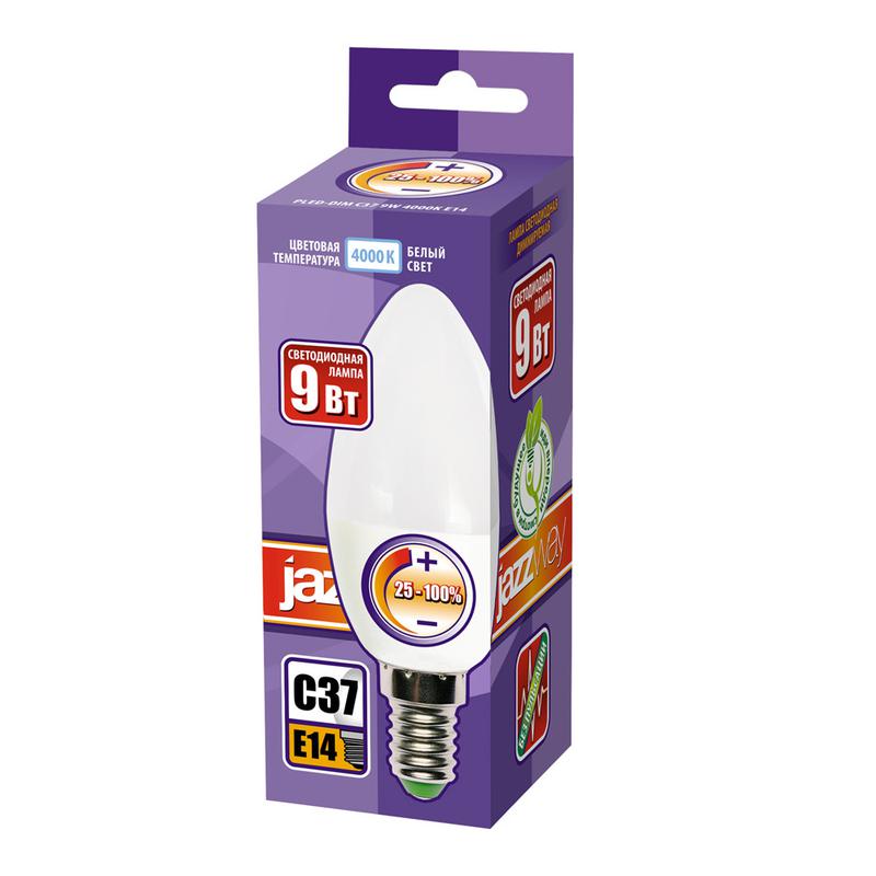 Лампа светодиодная PLED-DIM 9Вт C37 4000К нейтр. бел. 630лм E14 230В 50Гц JazzWay 5035867