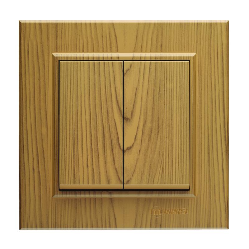 Выключатель 2-кл. СП Karea 10А IP20 дуб Makel 56101003