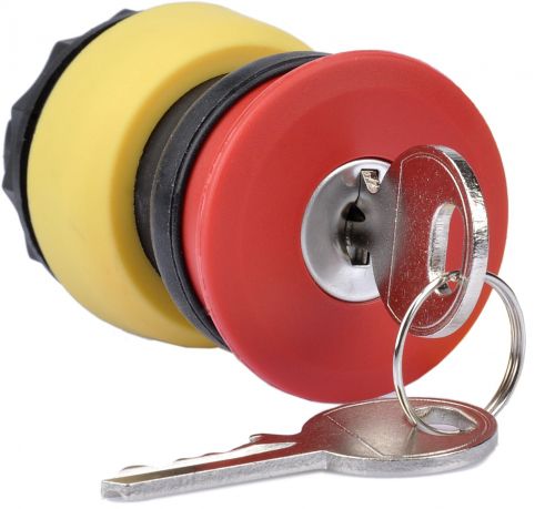 Насадка кнопка взрывозащ. грибовидная аварийная с ключом положение фиксирующего паза 270град. DKC 2361.0901.611.00