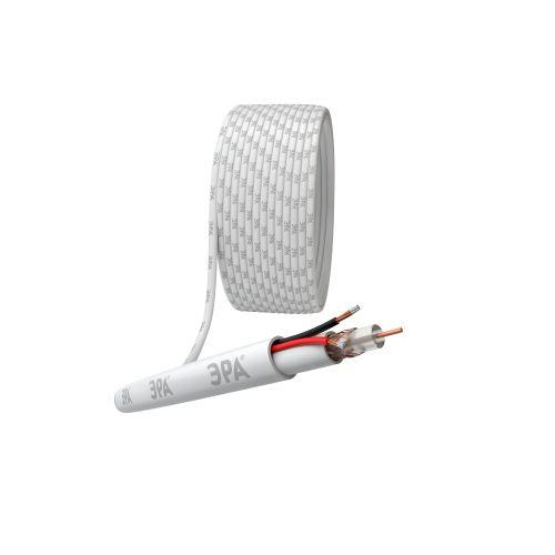 Кабель для аналогового видеонаблюдения KL-0.5-PVC КВК-В-2+2х0.5кв.мм 200м бел. Simple Эра Б0052736