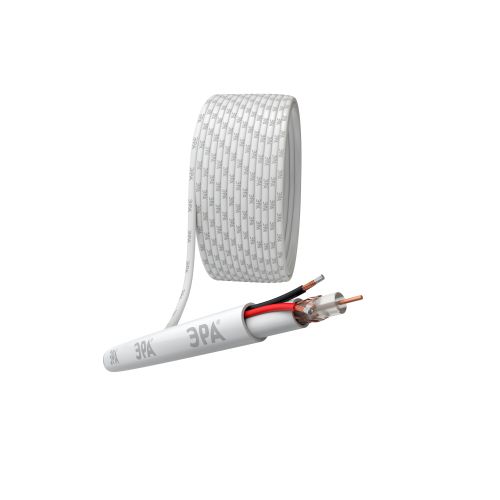 Кабель для аналогового видеонаблюдения KL-0.75-PVC КВК-В-2+2х0.75кв.мм 200м бел. Simple Эра Б0052738