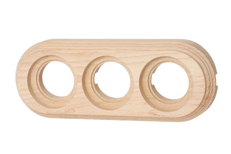 Рамка 3-м ОП Лизетта ретро на бревно 200мм бук натурэль Bironi BFC20-630-10