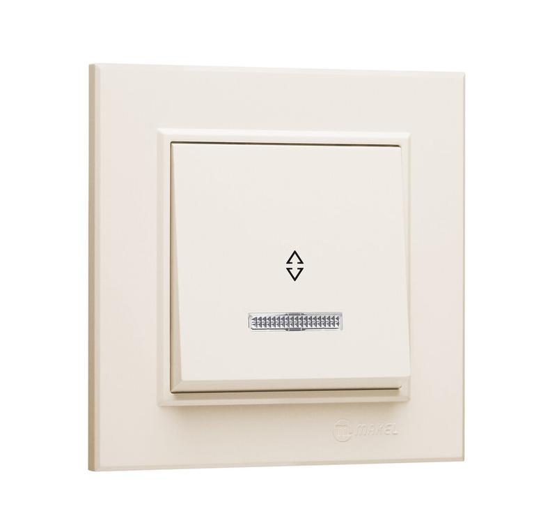 Переключатель 1-кл. СП Karea 10А IP20 крем. с подсветкой Makel 56010025