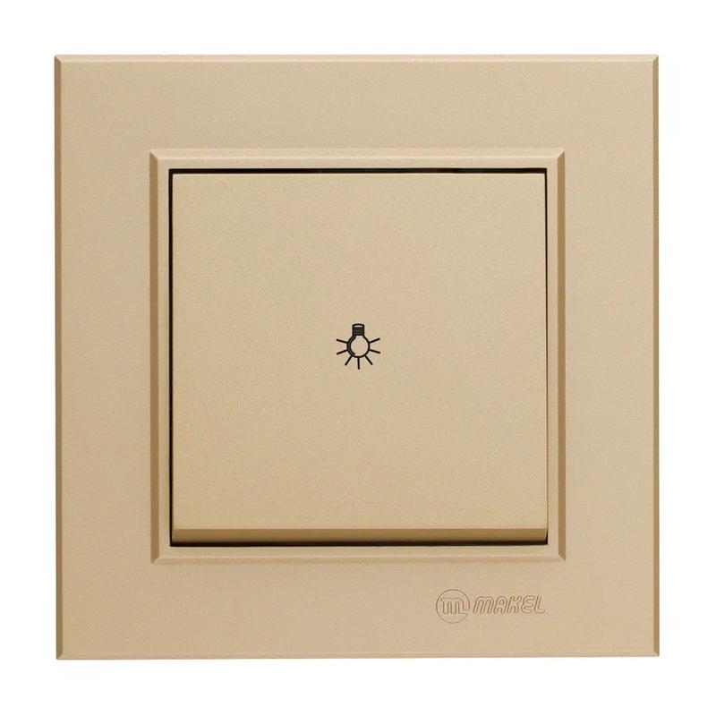 Кнопка таймера 1-кл. СП Karea 10А IP20 латунь Makel 56057004