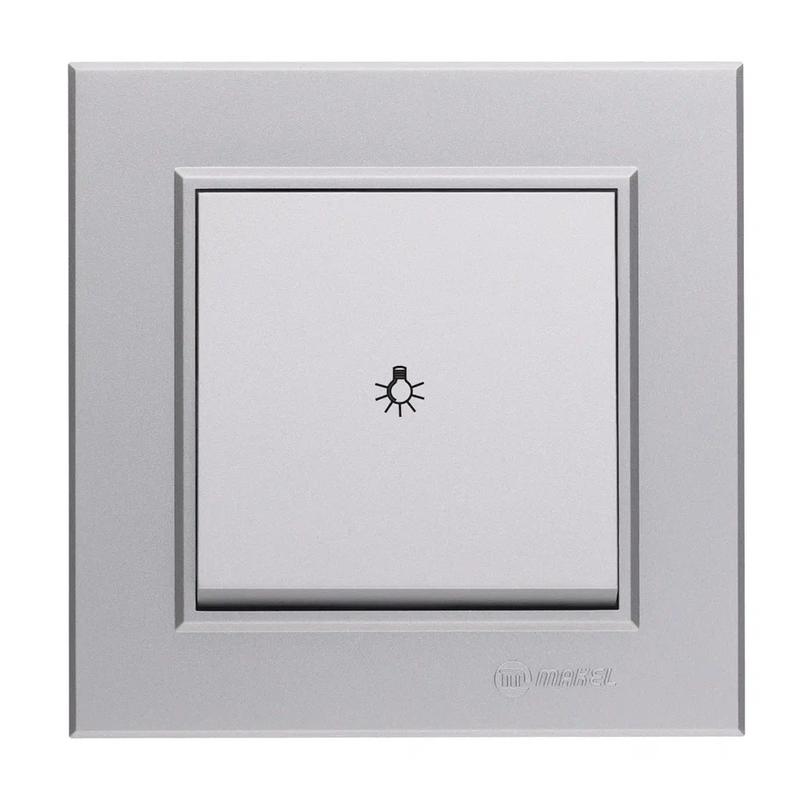 Кнопка таймера 1-кл. СП Karea 10А IP20 серебр. Makel 56065004