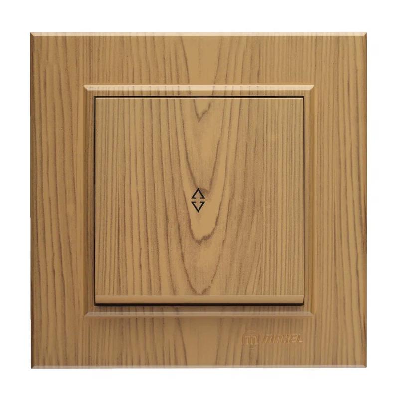 Переключатель 1-кл. СП Karea 10А IP20 дуб с подсветкой Makel 56101025