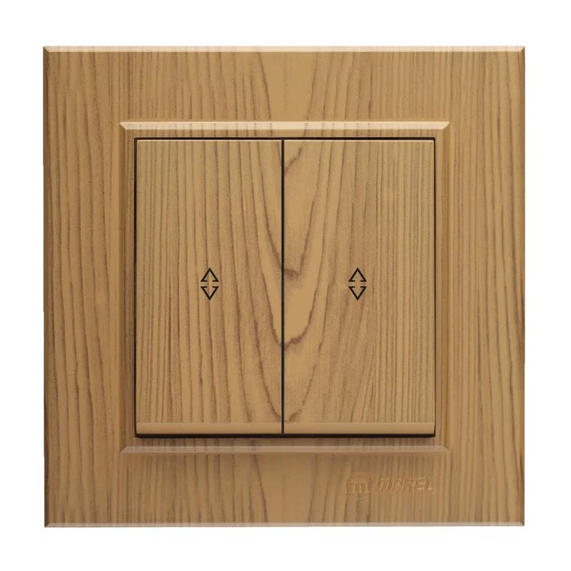 Переключатель 2-кл. СП Karea 10А IP20 дуб Makel 56101026