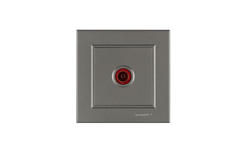 Розетка телевизионная оконцевая TV 1-м СП Karea IP20 4дБ бел. Makel 56052027