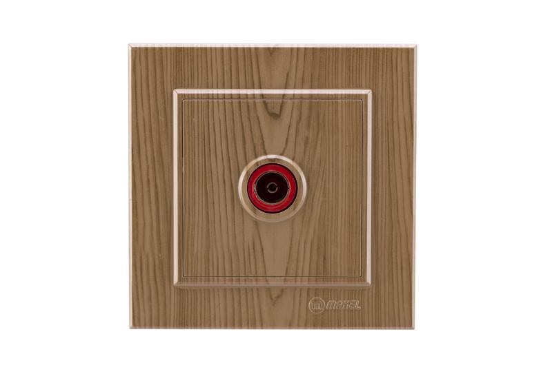 Розетка телевизионная оконцевая TV 1-м СП Karea IP20 4дБ дуб Makel 56101027