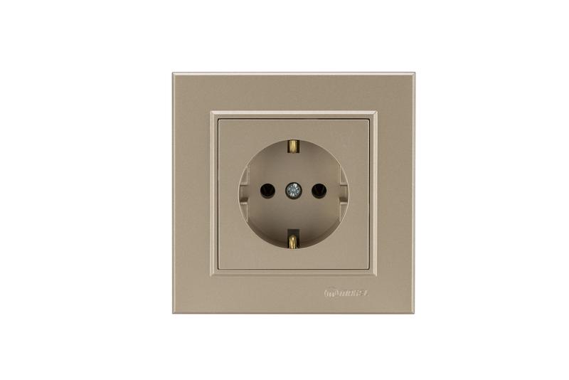 Розетка с/з СП Karea 16А IP20 латунь керамика Makel 56057008