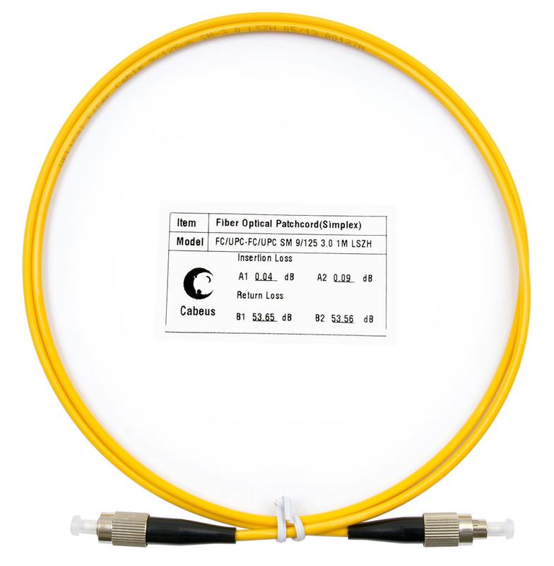 Шнур оптический FOP(s)-9-FC-FC-1m simplex FC-FC 9/125 sm 1м LSZH Cabeus 7371c