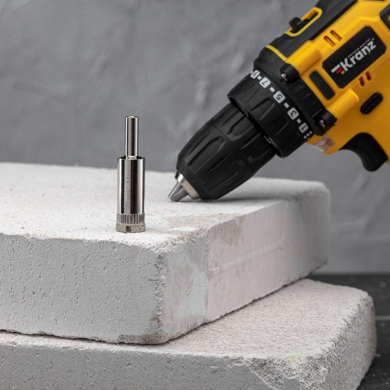 Сверло алмазное 14мм по керамограниту керамике и стеклу Kranz KR-92-0025