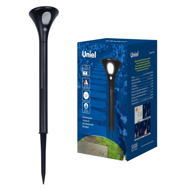 Светильник светодиодный USL-F-169/PT630 SENSOR 1LED бел. свет IP44 на солнечн. батарее датчик движения аккум. Li-Ion 1х3.7В (в компл.) Uniel UL-00009372
