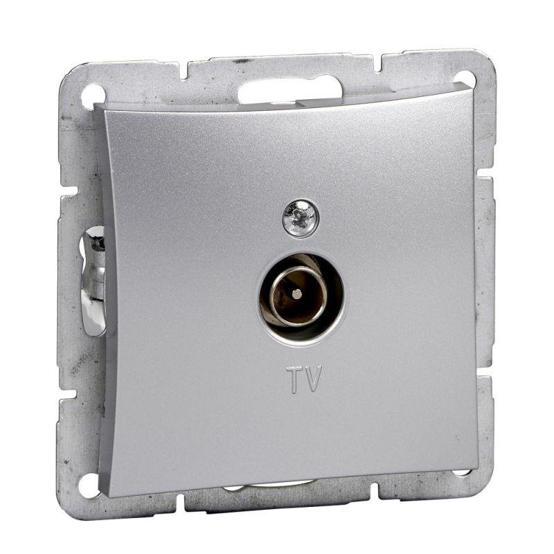 Розетка телевизионная TV 1-м СП Дуэт механизм серебр. SchE WDE000391
