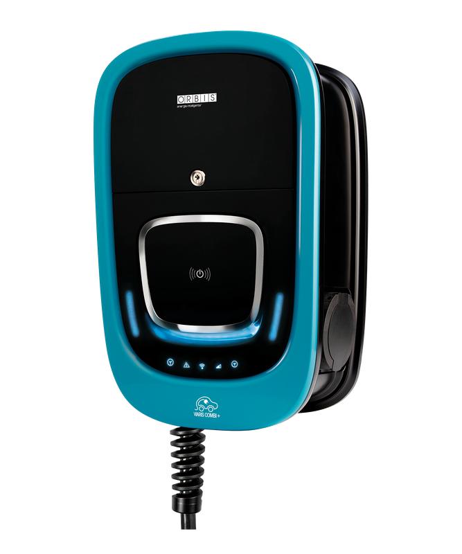 Станция зарядная для электромобилей VIARIS COMBI+22кВт; 5м кабель T2; розетка T2S; WiFi+Ethernet ORBIS OB94P72CKA2