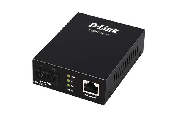 Медиаконвертер DMC-F02SC/B1A (100BASE-TX по витой паре в 100BASE-FX по многомодовому волокну (2км SC) D-link 1243222