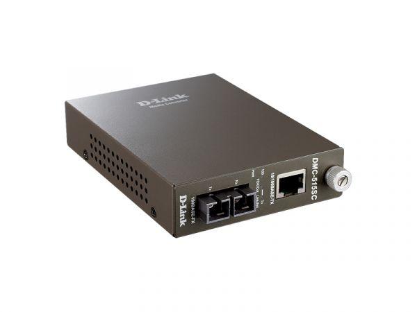 Медиаконвертер DMC-515SC/D7A (1 порт 10/100Base-TX + 1 порт 100Base-FX; разъем SC для одномод. оптич. кабеля (до 15км) D-Link 140759
