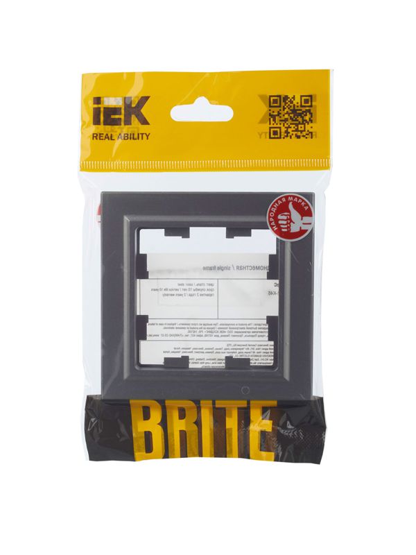 Рамка 1-м BRITE РУ-1-БрС сталь IEK BR-M12-K46