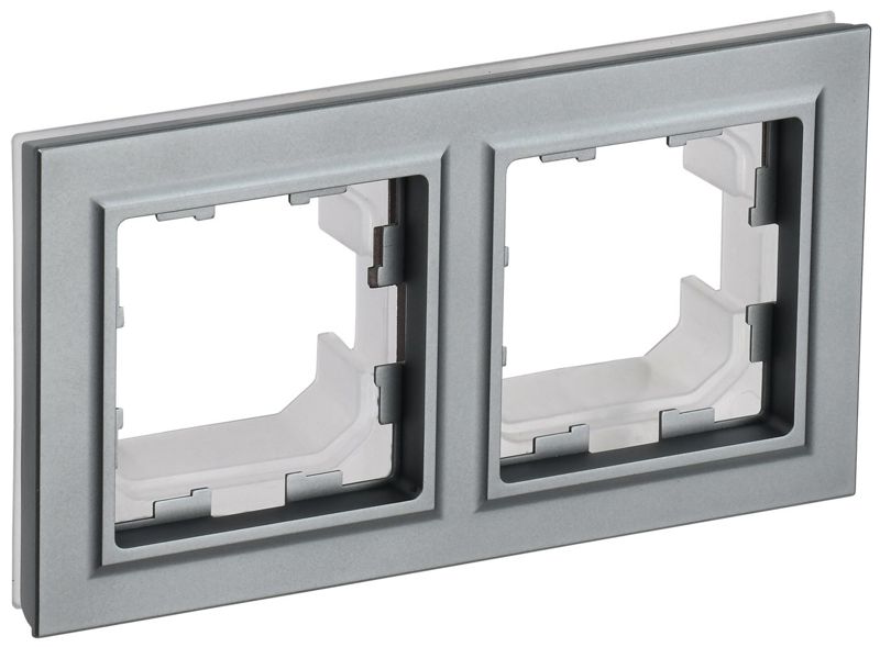 Рамка 2-м IP44 BRITE РУ-2-БрС-44 сталь IEK BR-M22-44-K46