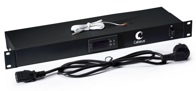 Панель микропроцессорная контрольная JG01-BK со встроен. термостатом для автомат. регулирования или управления вентиляторн. модулями черн. RAL 9004 Cabeus 8618c