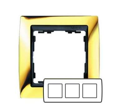 Рамка 3-м Simon82 зол./графит Simon 82834-66