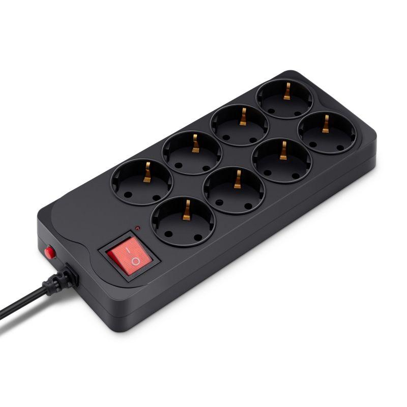 Удлинитель с сетевым фильтром 8х3м 800SH-3-B черн. (коробка) BURO 1180912