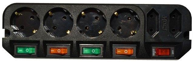 Удлинитель с сетевым фильтром 6х3м ARG черн. (пакет ПЭ) MOST 359282