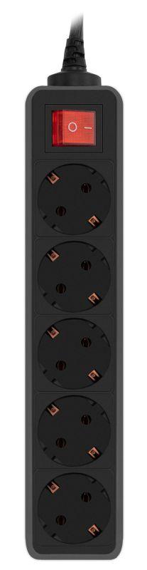 Удлинитель с сетевым фильтром 5х3м Pet AP01006-3-B черн. (пакет ПЭ) PC PET 619894