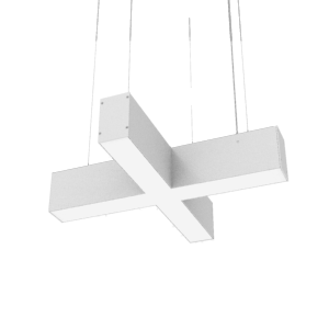 Светильник светодиодный Х-line 532х500х100 20Вт 4000К 2200лм Х-образ. с опаловым рассеив. RAL9003 бел. муар торцевые крышки (4шт) VARTON V1-R0-1хх23-02OP0-4002040