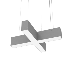 Светильник светодиодный Х-line 532х500х100 30Вт 4000К 3300лм Х-образ. с опаловым рассеив. металлик торцевые крышки (4шт) VARTON V1-R0-0хх23-02OP0-4003040