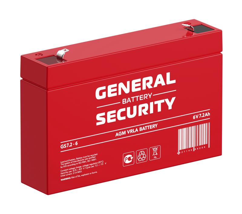 Аккумулятор 6В 7.2А.ч General Security GS7.2-6