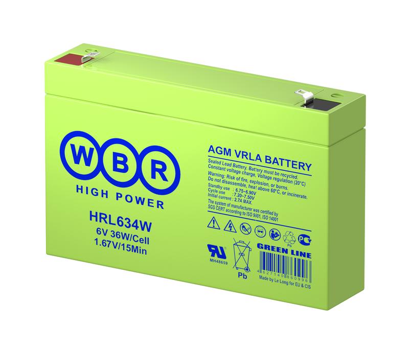 Аккумулятор 6В 9А.ч WBR HRL634W WBR