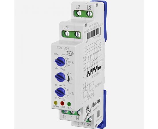 Реле контроля трехфазного линейного напряжения РКФ-М05-1-15 AC230В УХЛ4 (спец.) задержка срабатывания 0.1...10с ток контактов исп. реле 8А 2П Меандр A8302-16934652