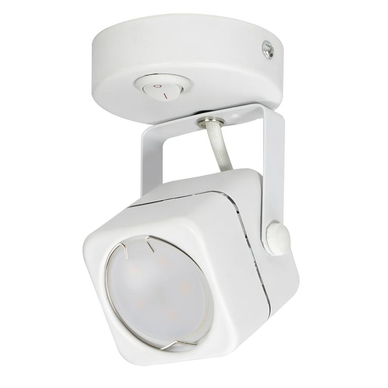 Светильник декоративный DLC-S613 GU10/B WHITE Sotto GU10 накладной без лампы выкл. на корпусе метал. бел. Fametto UL-00009423