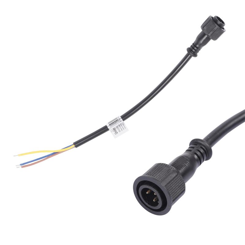 Провод UCX-LL2/L52-0.25M/M7 220V BLACK 25см для подключ. линейных прожекторов 220В L52 L53 разъем "папа" Uniel UL-00009504