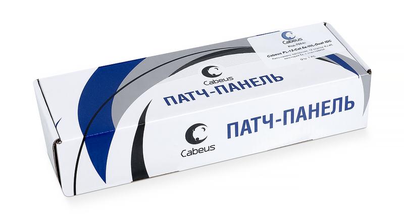 Патч-панель настенная кат.5E 12 портов RJ45 PL-12-Cat.5e-WL-Dual IDC с подставкой Cabeus 7004c