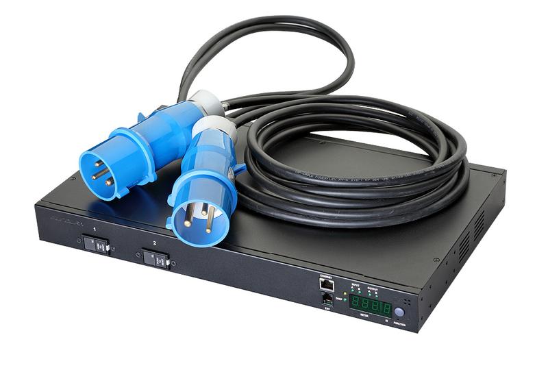 Блок АВР горизонт. 1U 230В 32А 7 4кВ.А розетки 10 C13/вилки 2 IEC 309 32 A 2P+E шнур 3м Eurolan 60A-65-80-05BL