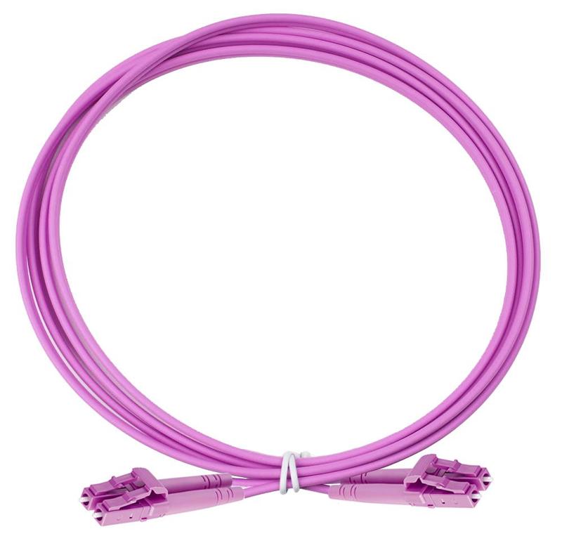 Патч-корд оптический дуплексный OM4 2х50/125 LC-LC 1м Eurolan 41F-40-LC-LC-01
