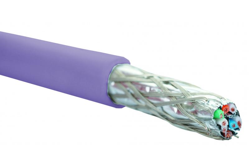 Кабель S/FTP кат.6A 4 пары нг(А)-LSLTx общий экран индивид. экран пары внутр. прокладки фиолет. (уп.500м) Eurolan 19C-SA-05VL-R500