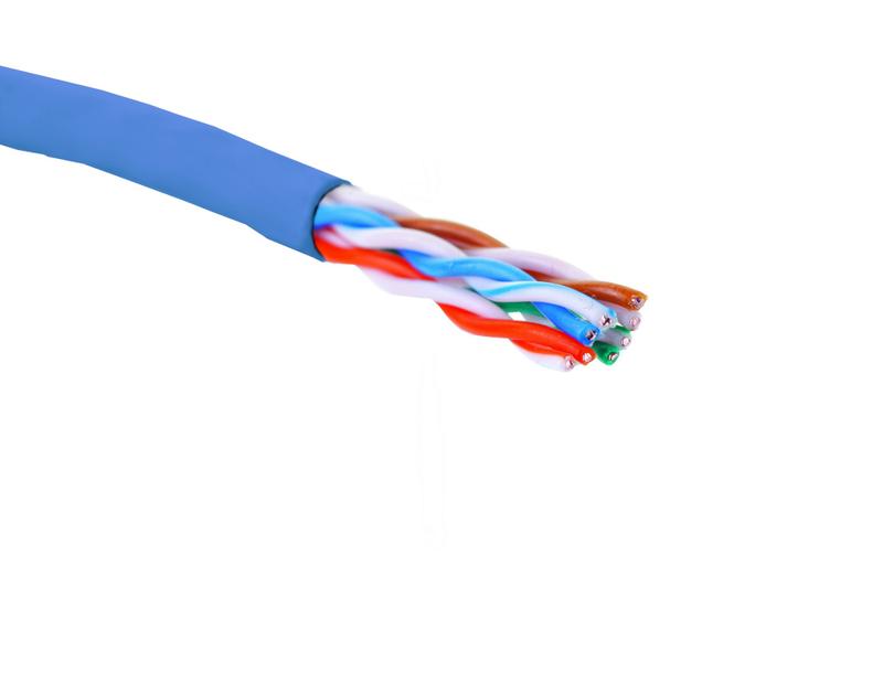 Кабель U/UTP кат.5E 4 пары 24 AWG нгA-HF внутр. прокладки син. коробка (305м) Eurolan 19C-U5-12BU-B305