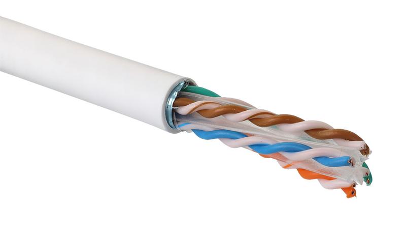 Кабель U/UTP кат.6A 4 пары нг(А)-HF внутр. прокладки бел. (катушка 500м) Eurolan 19C-UA-12WT-R500