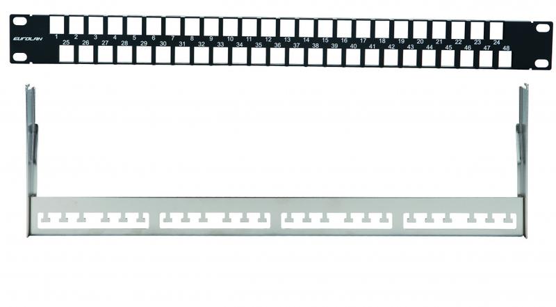 Патч-панель 19дюйм наборная FTP 1U 48 портов черн. Eurolan 27F-00-48BL