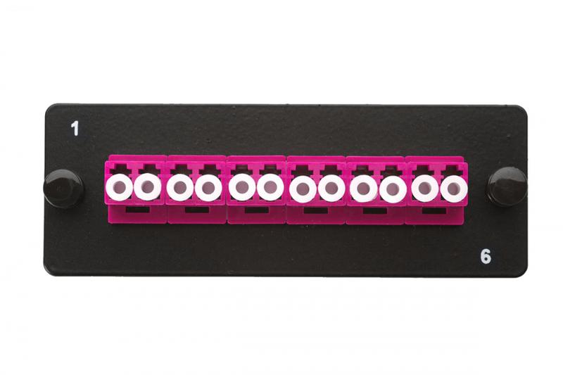 Комплект планка Q-SLOT с 6 адаптерами дуплекс LC OM4 монтаж. шнуры КДЗС Eurolan 38M-40-2L-06BL